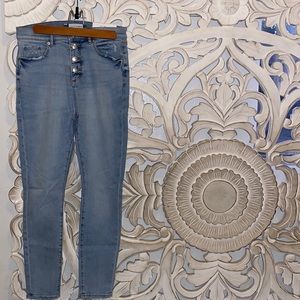NWT ANN TAYLOR LOFT High Waist Skinny Denim in light, dusty blue